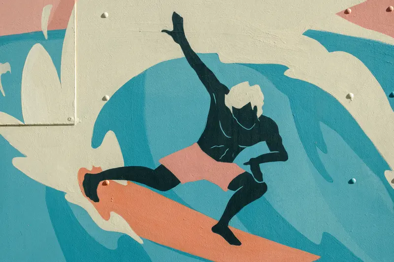 Surfer detail from the truck mural